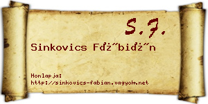 Sinkovics Fábián névjegykártya